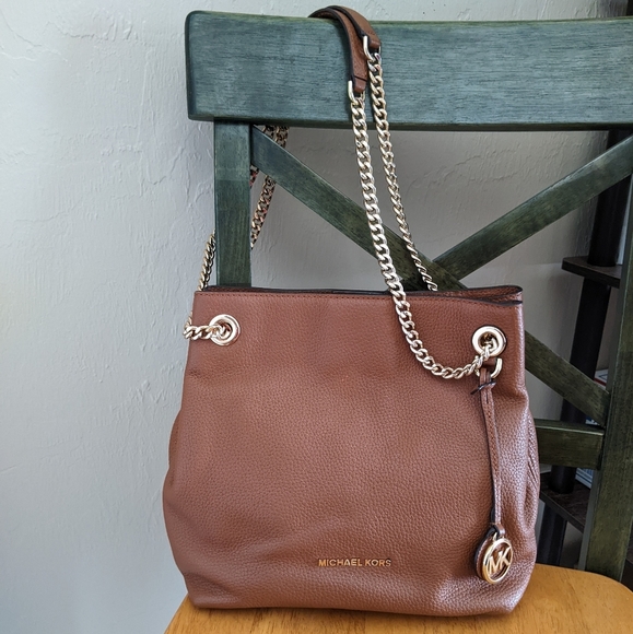 Handbags - MICHAEL Michael Kors Jet Set Leather Chain Strap Shoulder bag in Tan​